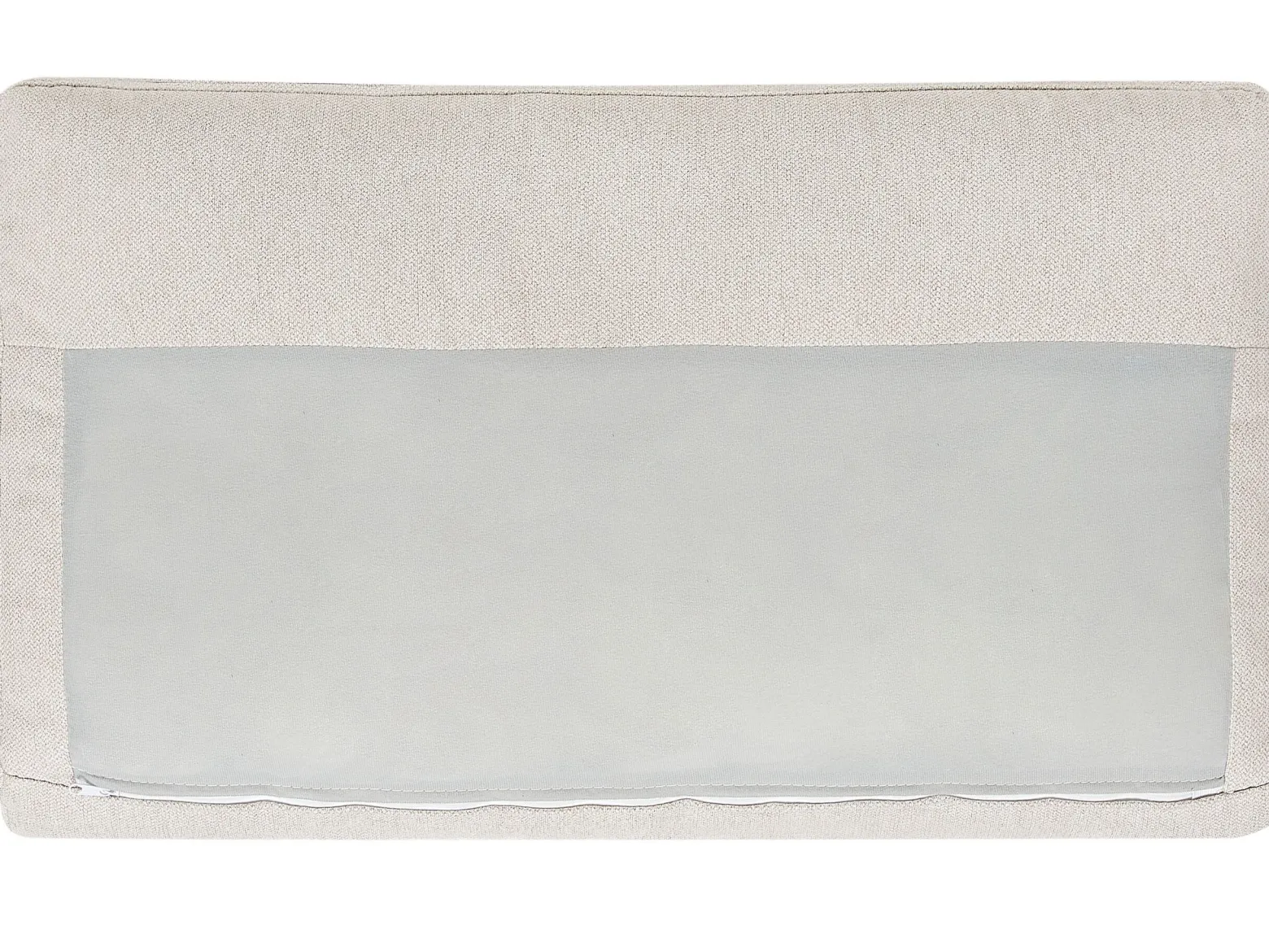 Tapicerowana sofa narożna z poduchami beżowa
