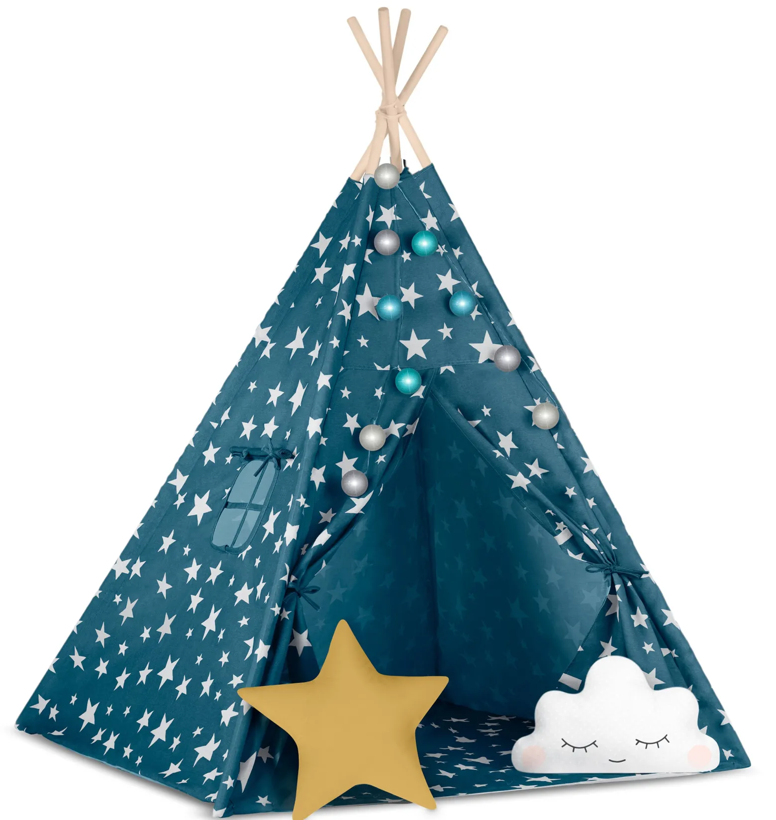 Tipi namiot dla dzieci teepee lampki pokrowiec Nukido