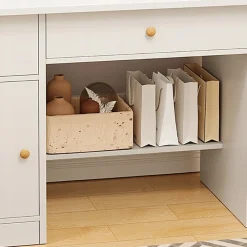 Toaletka biała z szufladami i lustrem styl skandynawski 100 cm