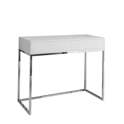 Toaletka CUBIC 100 chromowana z białym blatem - industrial design