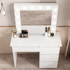 Toaletka do makijażu wizażu kosmetyczna z lustrem led 90 cm