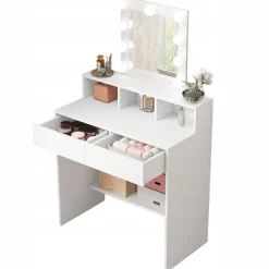 Toaletka loft do makijażu wizażu kosmetyczna z lustrem led nowoczesna 80 cm