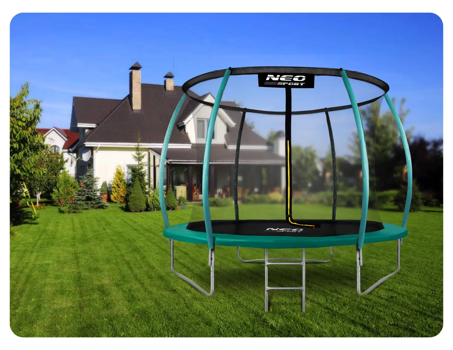 Trampolina ogrodowa z siatką wewnętrzną Neo-Sport 252cm 8ft