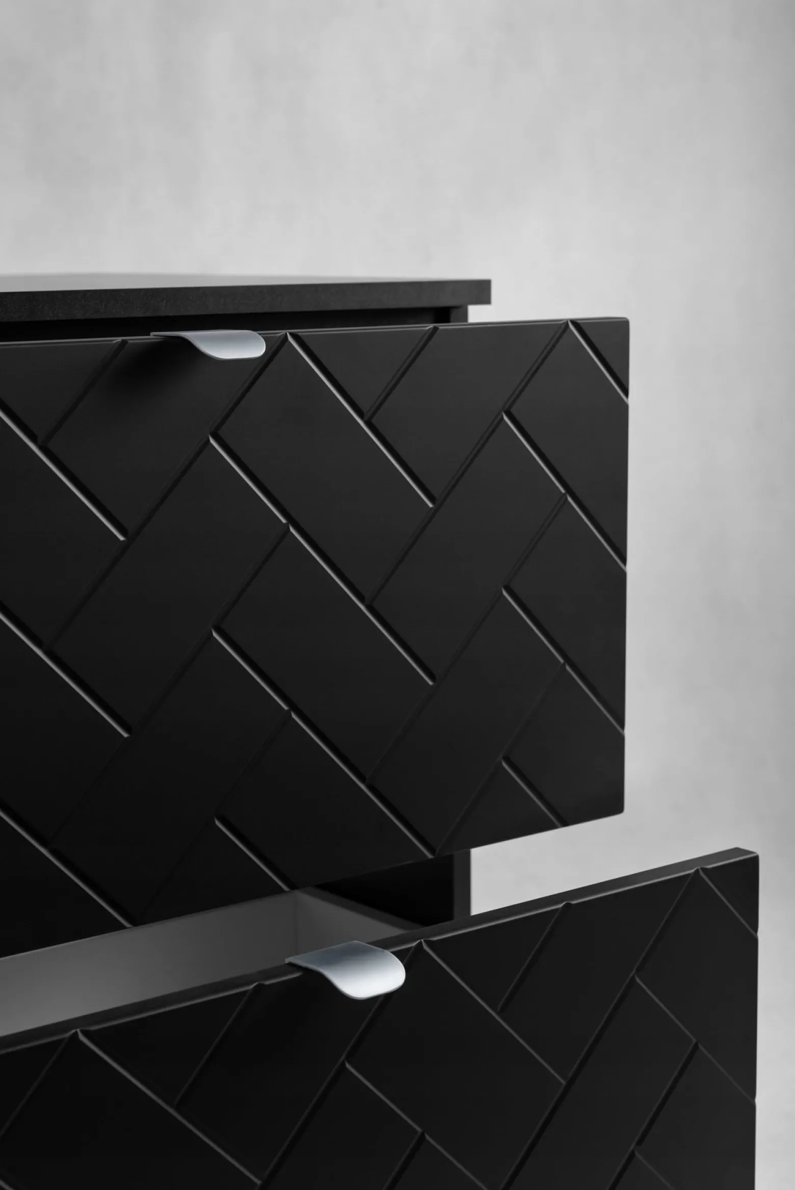 TREND Szafka łazienkowa 160 czarna z blatem