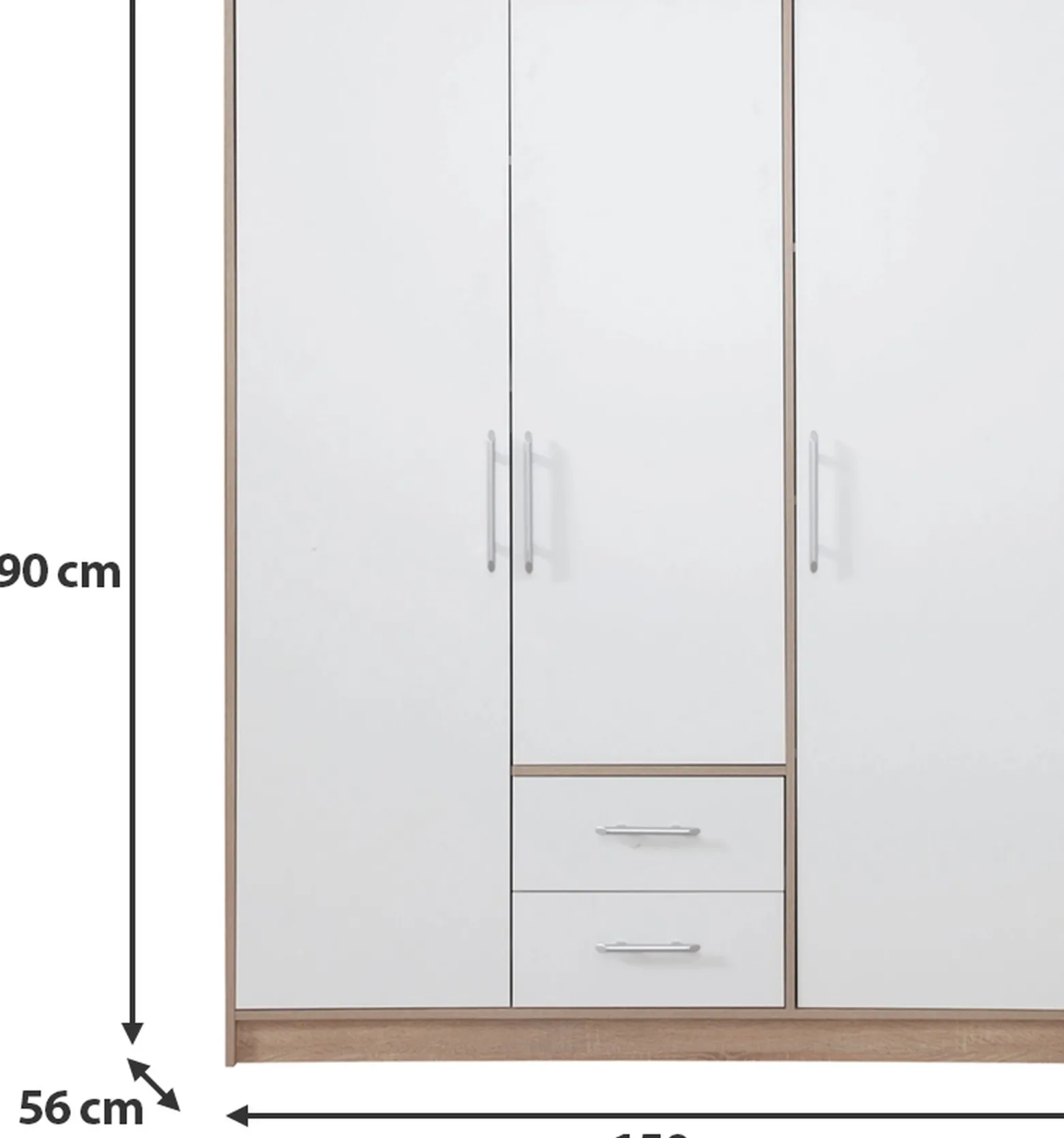Trzydrzwiowa szafa uchylna 150 cm kaszmir SEVAS