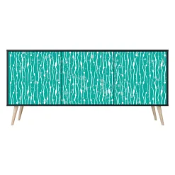 TURQUOISE RAIN Komoda 3 drzwi Czarna-Bukowa skośna