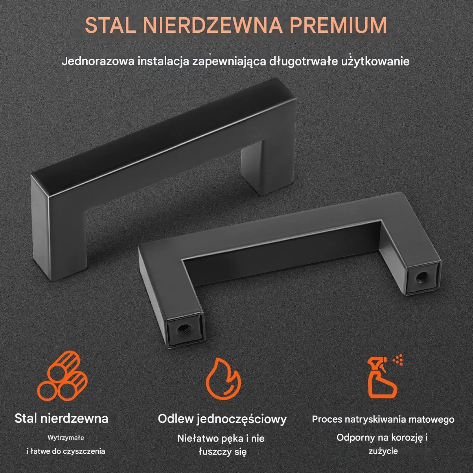 Uchwyty meblowe 30 szt 76 mm stal szczotkowana nowoczesne do szafek