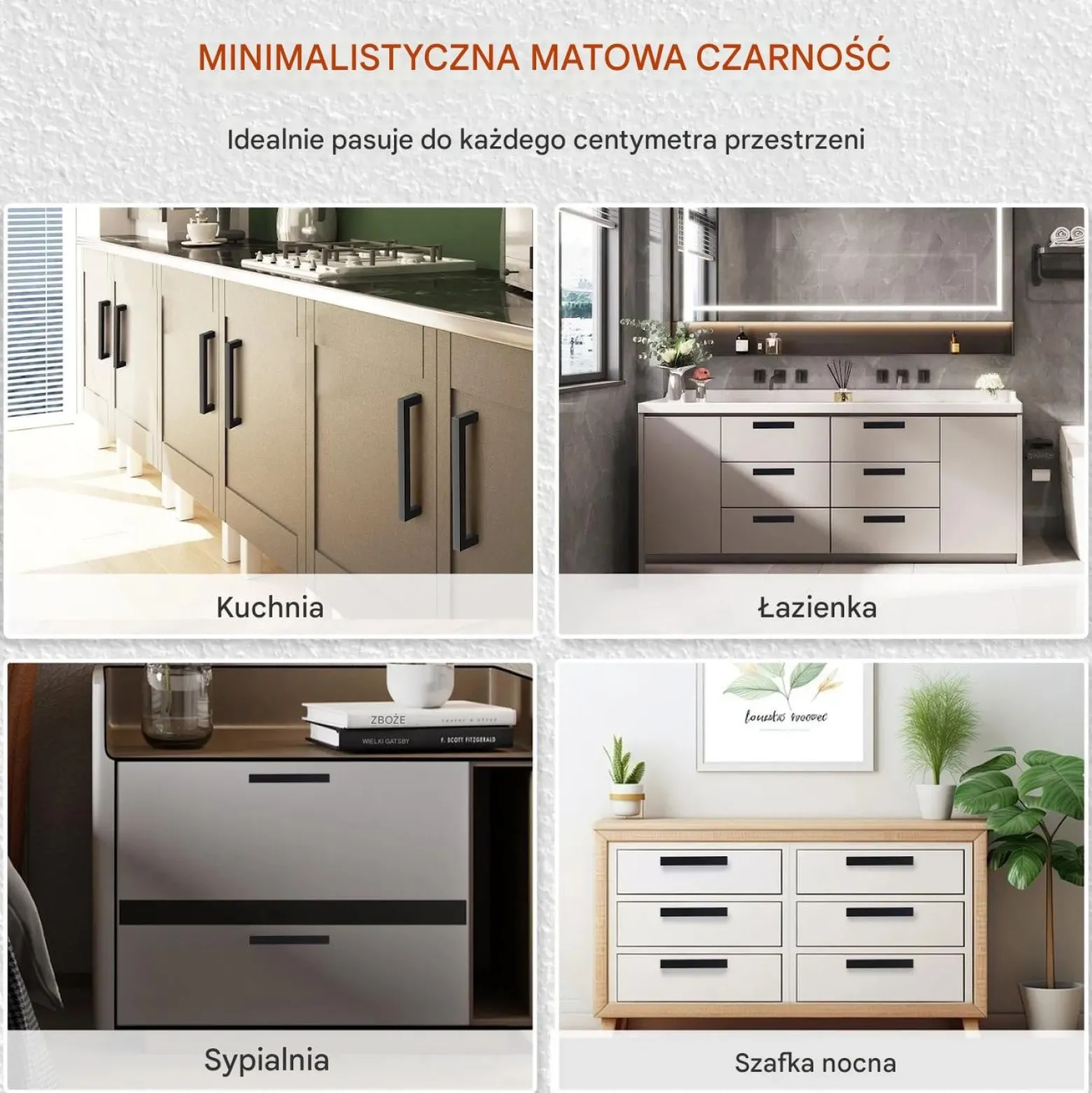 Uchwyty meblowe 30 szt 76 mm stal szczotkowana nowoczesne do szafek