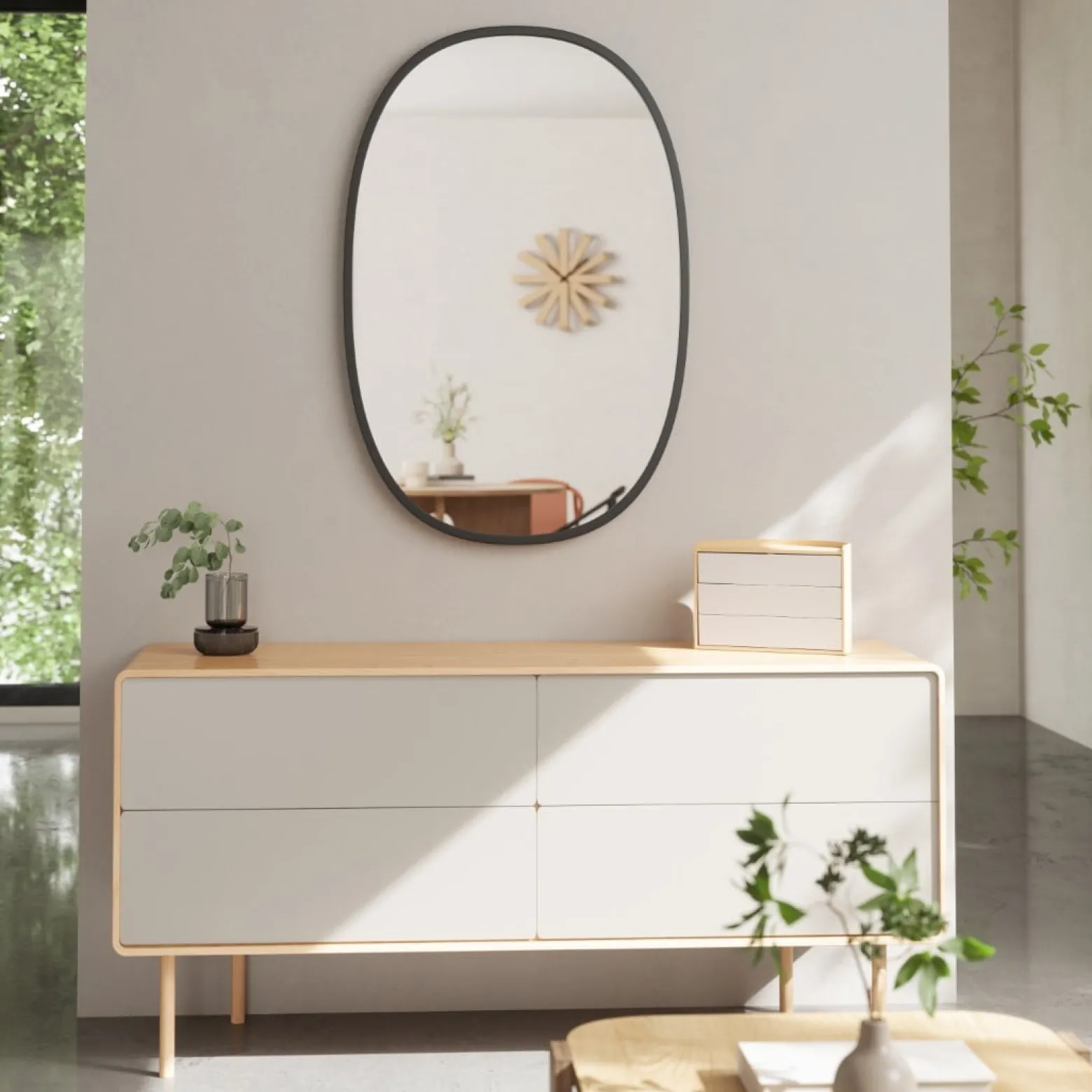 UMBRA lustro wiszące HUB 61 x 91 cm czarne