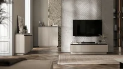 Uniwersalna Szafka RTV Glamour Komoda Kaszmir MAT ryflowane fronty 280 cm