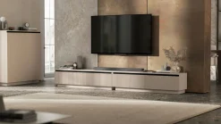 Uniwersalna Szafka RTV Glamour Komoda Kaszmir MAT ryflowane fronty 280 cm