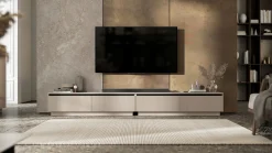 Uniwersalna Szafka RTV Glamour Komoda Kaszmir MAT ryflowane fronty 280 cm