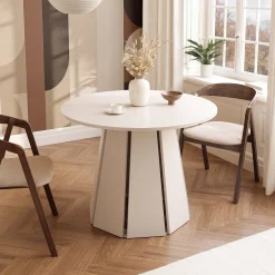 VERDA okrągły stół rozkładany 100-140cm kaszmirowy