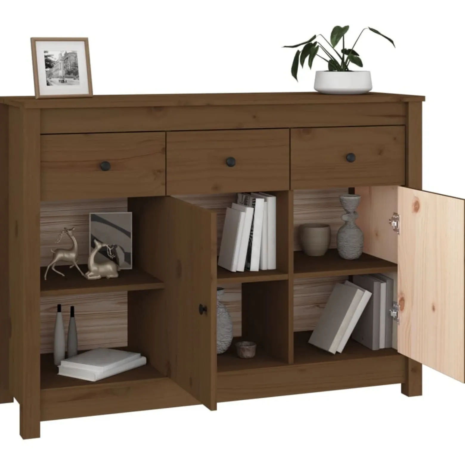 VidaXL Komoda miodowy brąz 100x35x74 cm