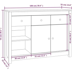 VidaXL Komoda miodowy brąz 100x35x74 cm