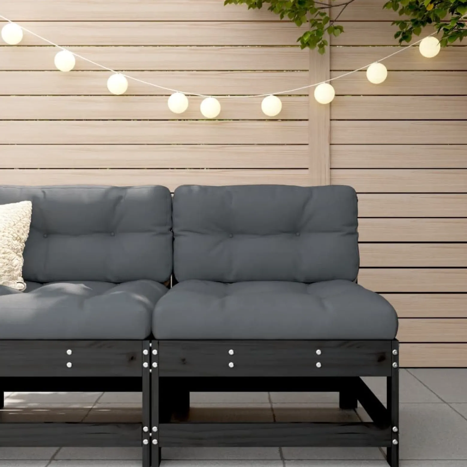 VidaXL Ogrodowa sofa środkowa czarna