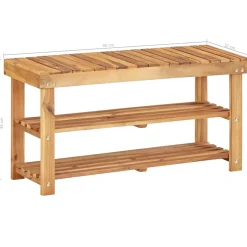 VidaXL Półka na buty Brąz 90 x 32 x 46 cm Drewno