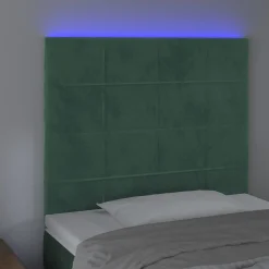 VidaXL Zagłówek do łóżka z LED ciemnozielony