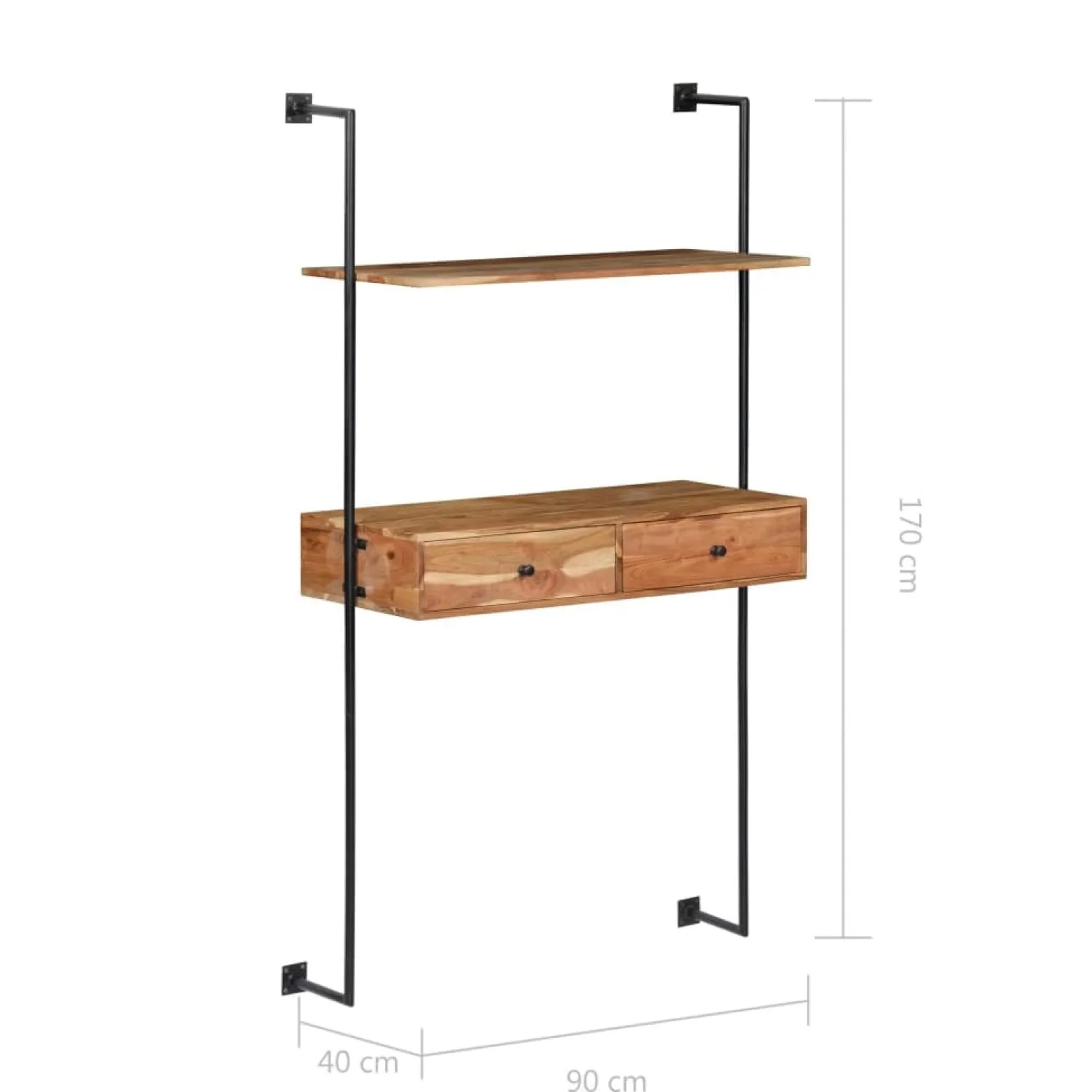 VidaXL Biurko ścienne 90 x 40 x 170 cm