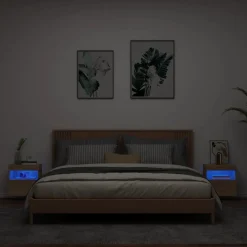 VidaXL Ścienne szafki TV z LED 2 szt
