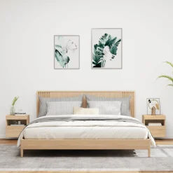 VidaXL Ścienne szafki TV z LED 2 szt