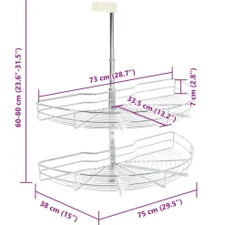 VidaXL Kosz druciany Srebrny 75 x 38 x 80 cm Metal