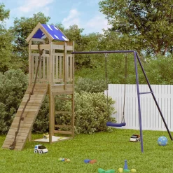 VidaXL ogrodowy plac zabaw Brąz Impregnowane drewno
