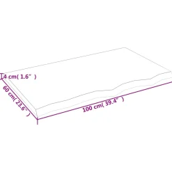 VidaXL Półka brązowa 100x60x(2-4) cm