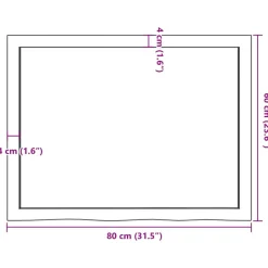 VidaXL Półka ciemnobrązowa 80x60x(2-4) cm