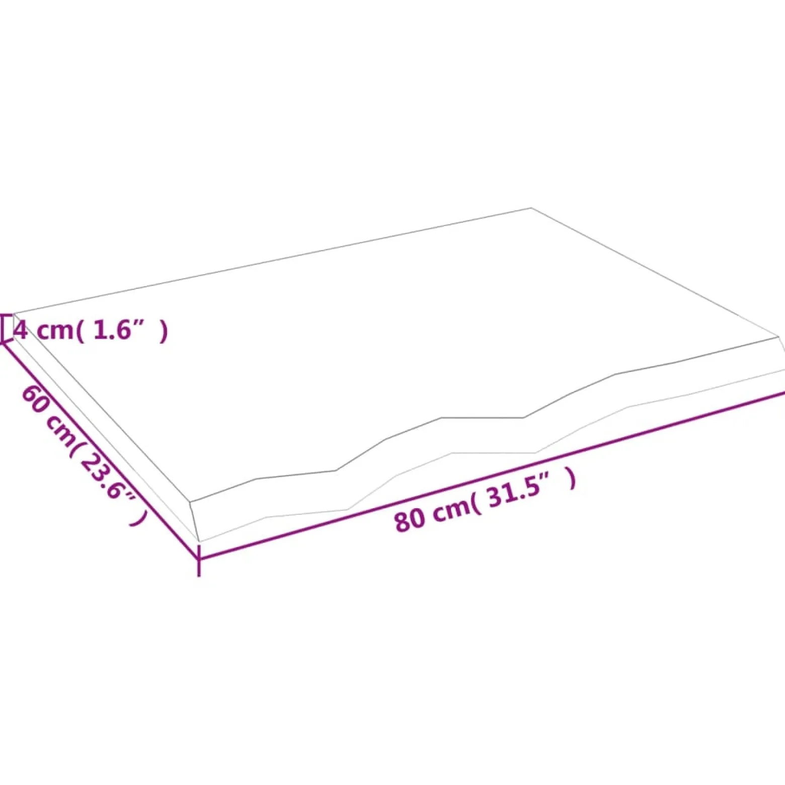 VidaXL Półka ciemnobrązowa 80x60x(2-4) cm