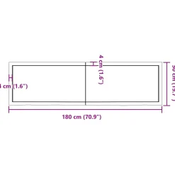 VidaXL Półka ciemnobrązowa 180x50x(2-6) cm wykończone