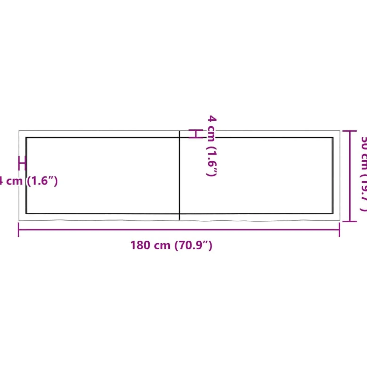 VidaXL Półka ciemnobrązowa 180x50x(2-6) cm wykończone