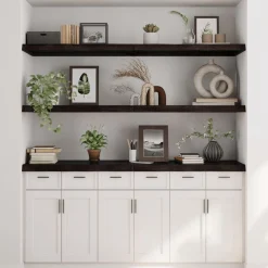 VidaXL Półka ciemnobrązowa 180x50x(2-6) cm wykończone