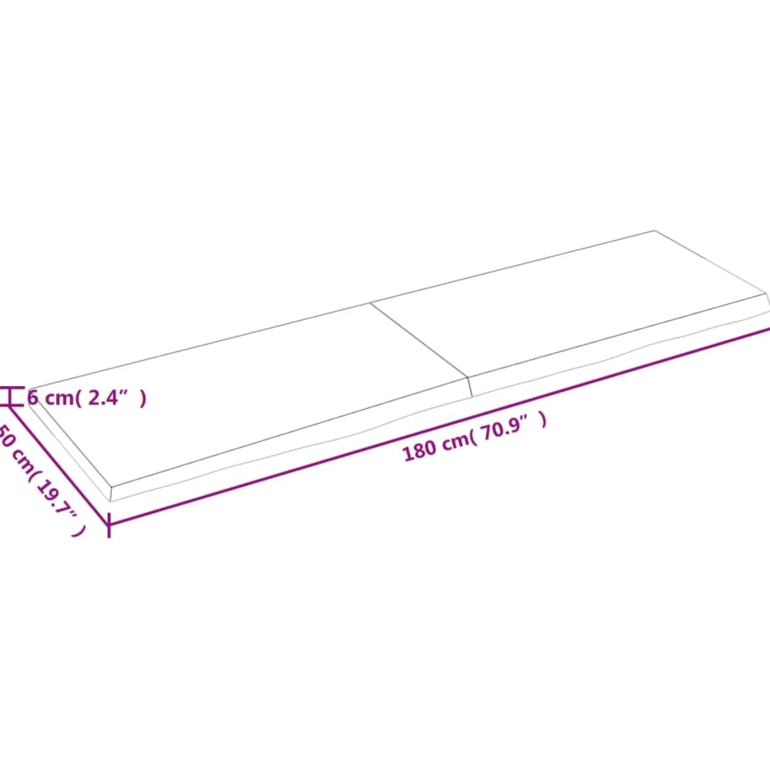 VidaXL Półka ciemnobrązowa 180x50x(2-6) cm wykończone