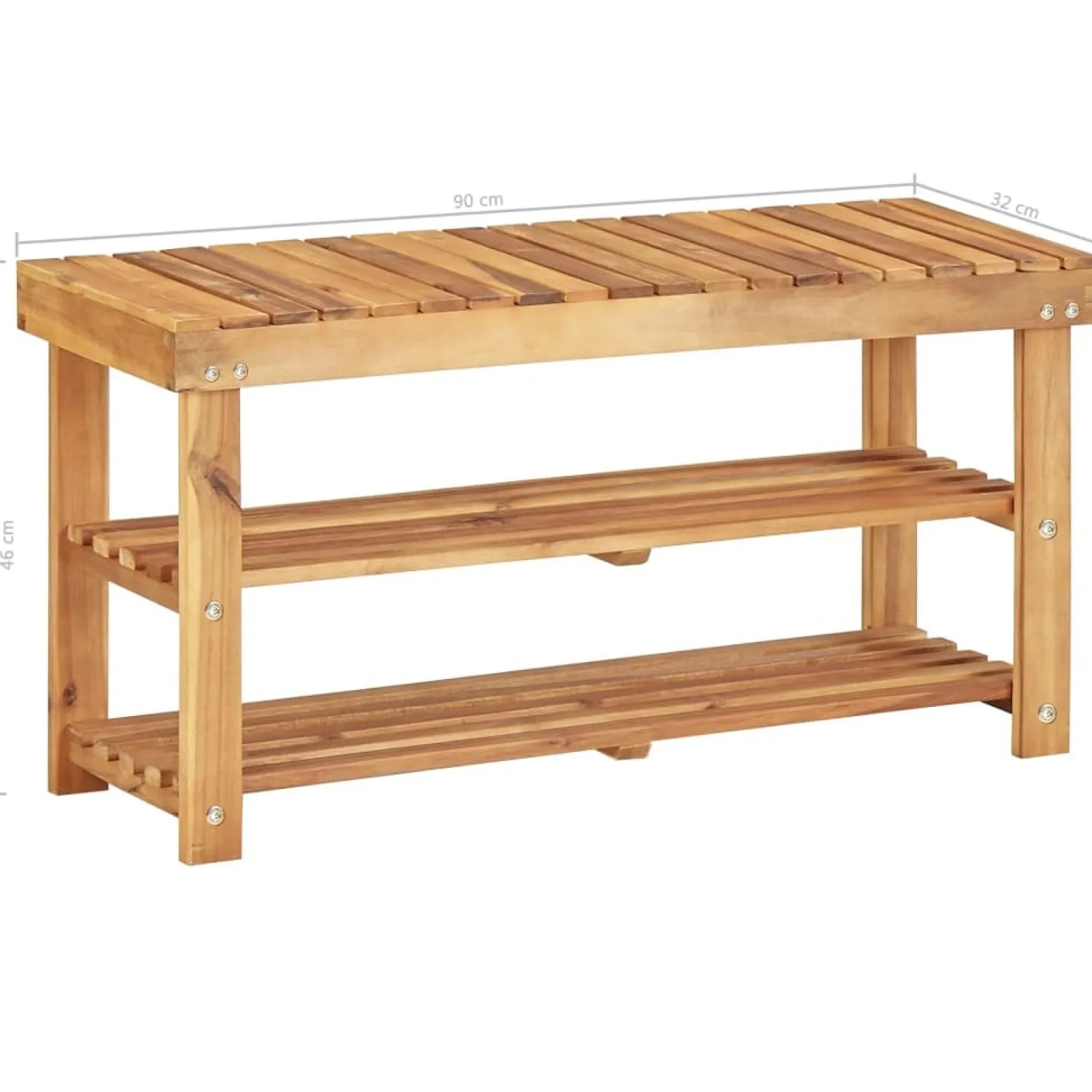VidaXL Półka na buty Brąz 90 x 32 x 46 cm Drewno
