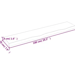 VidaXL Półka 100x20x4 cm surowe