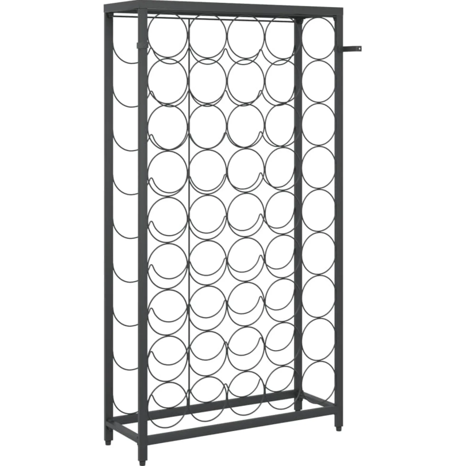 VidaXL Stojak na 45 butelek czarny 54x18x100 cm