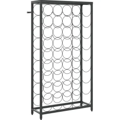 VidaXL Stojak na 45 butelek czarny 54x18x100 cm