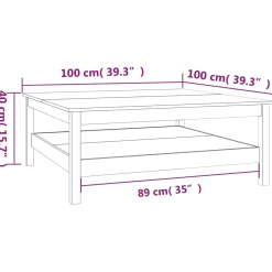 VidaXL Stolik kawowy 100x100x40 cm