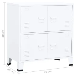 VidaXL Szafka na dokumenty Biały 75 x 40 x 80 cm Stal