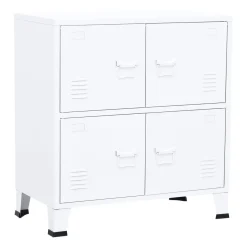 VidaXL Szafka na dokumenty Biały 75 x 40 x 80 cm Stal