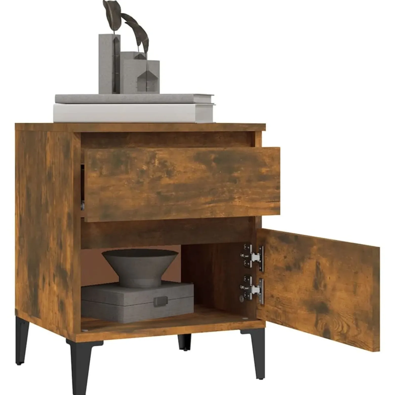 VidaXL szafka nocna Brąz Materiał drewnopochodny
