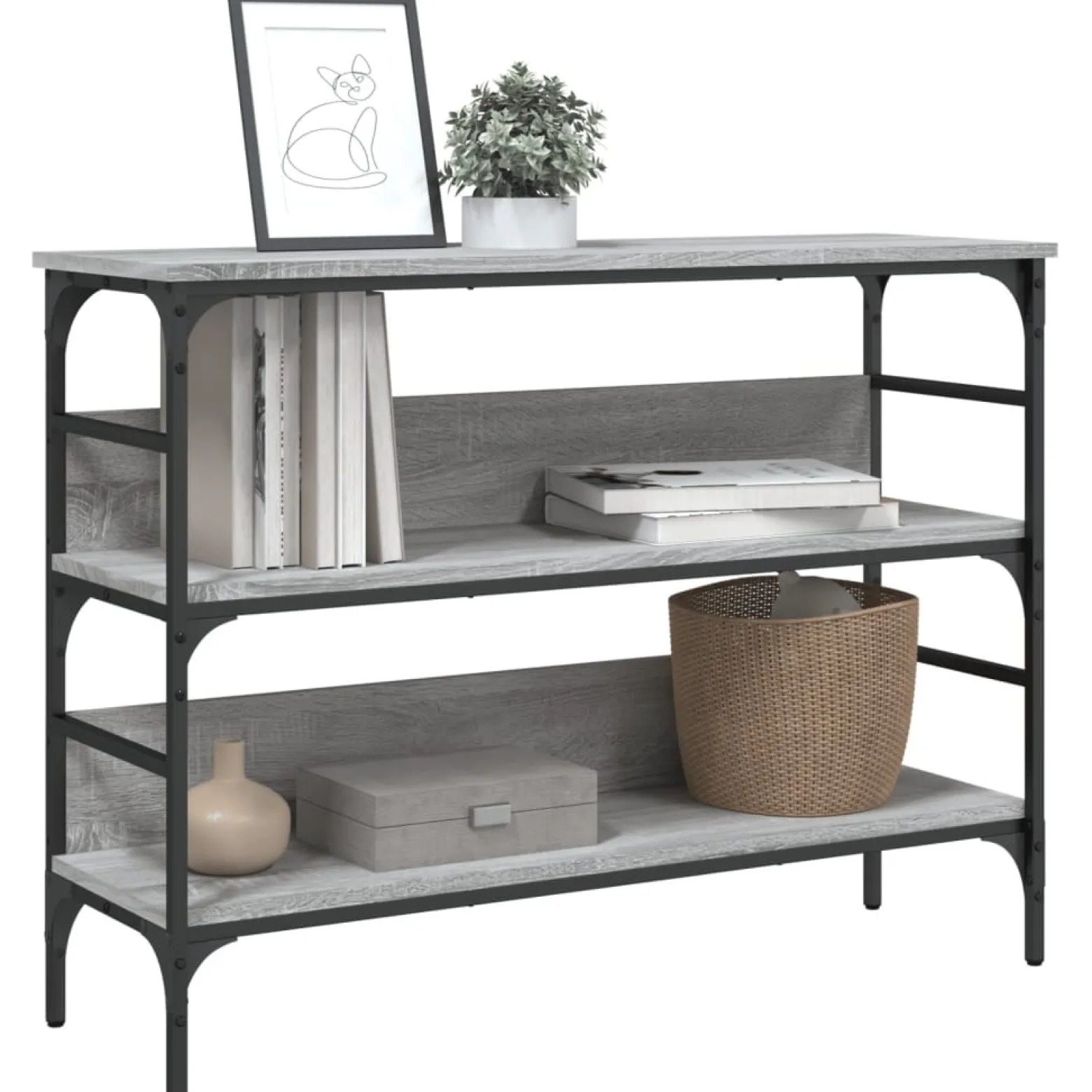 VidaXL Szary 100 x 32 x 75 cm Materiał drewnopochodny
