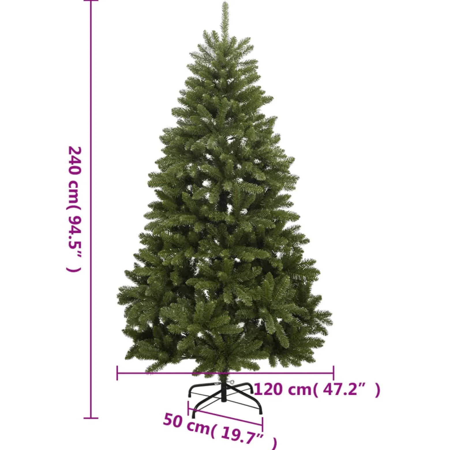 VidaXL sztuczna choinka Zielony 240 cm