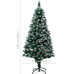 VidaXL Sztuczna choinka Zielony 150 x 93 cm