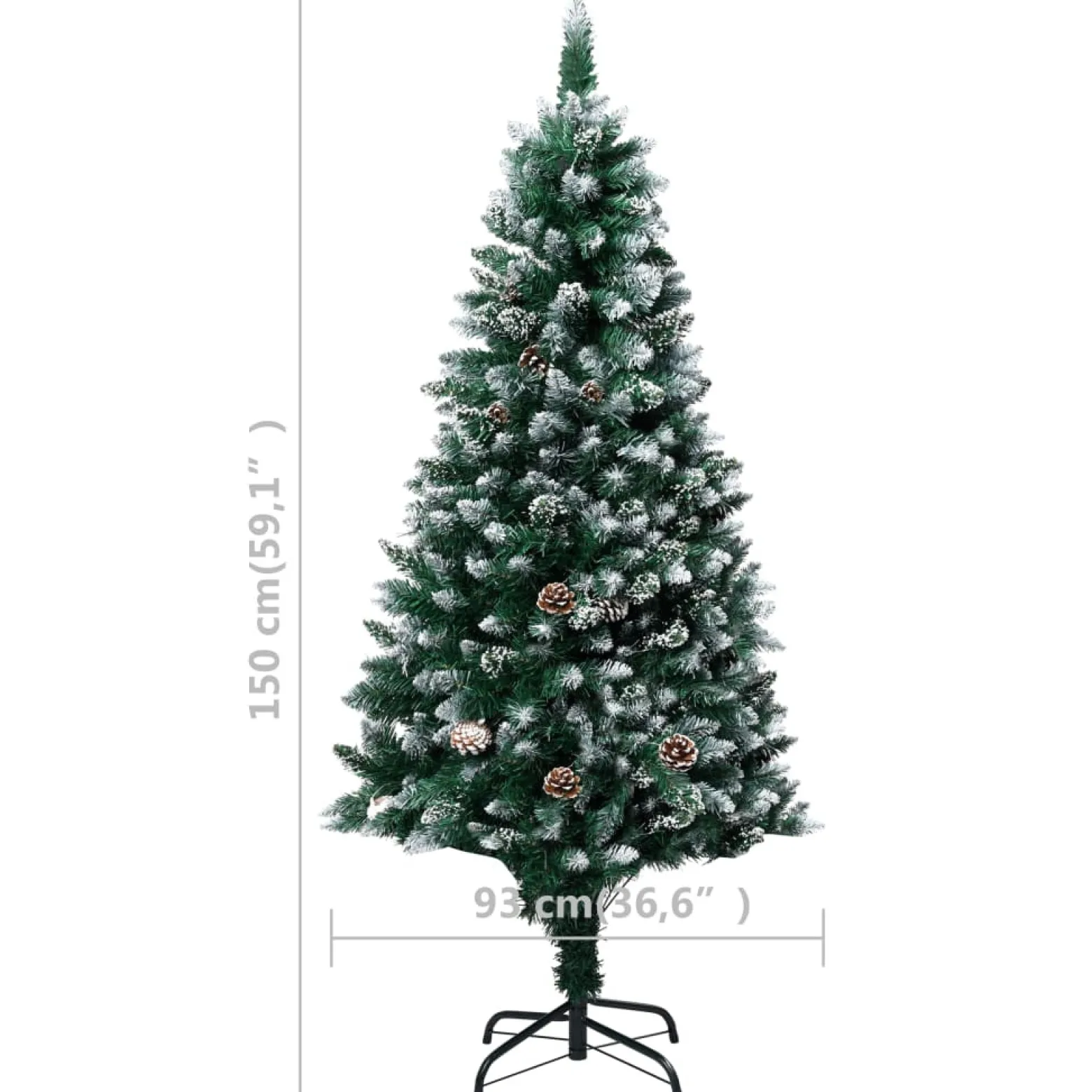 VidaXL Sztuczna choinka Zielony 150 x 93 cm