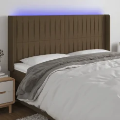 VidaXL Zagłówek do łóżka z LED ciemnobrązowy
