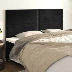 VidaXL Zagłówki do łóżka 4 szt. Czarny