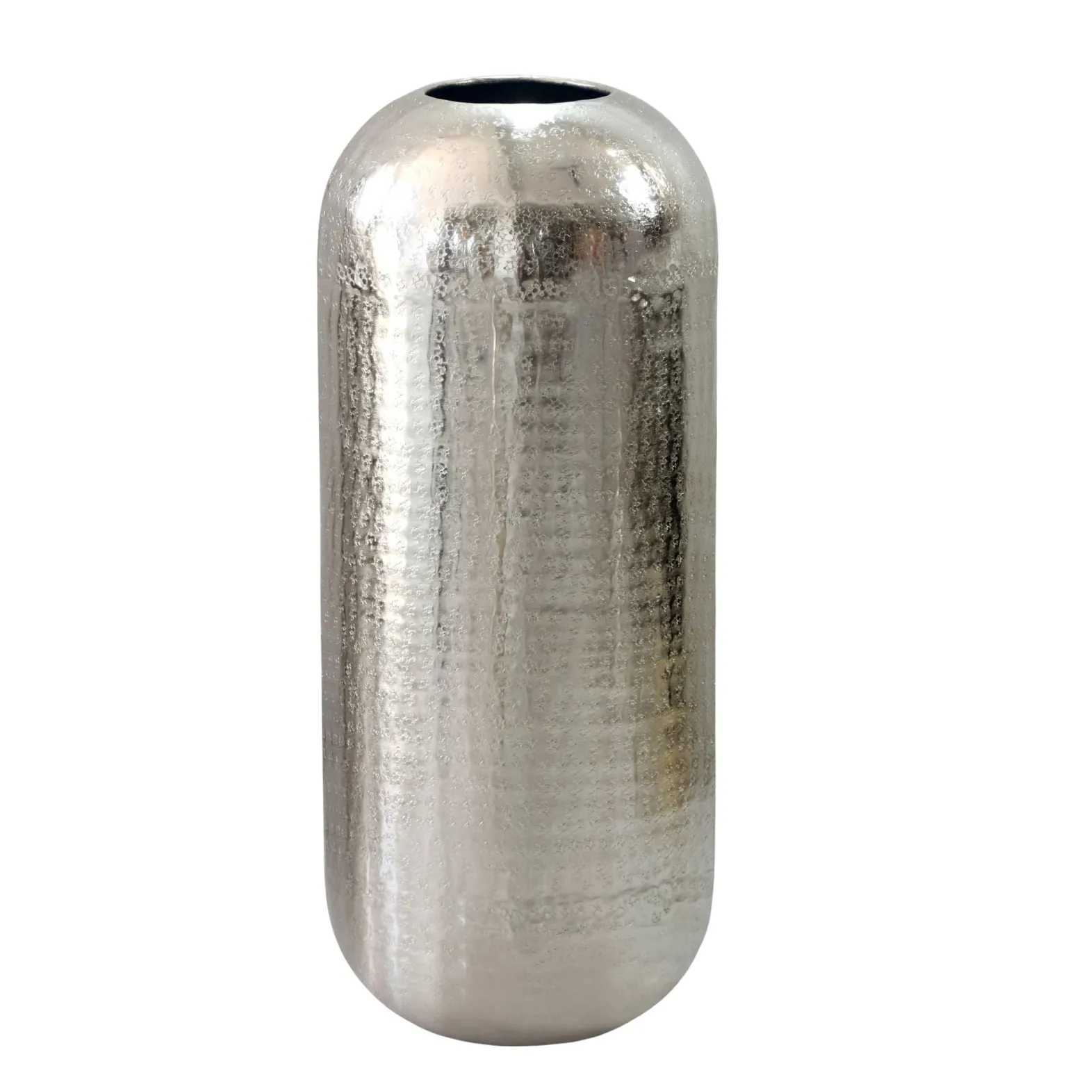 Wazon aluminiowy srebrny, wazon na kwiaty, wazon podłogowy, okrągły 60 cm