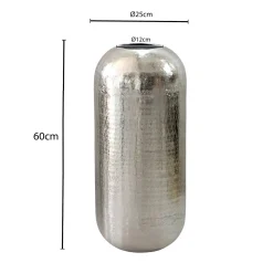 Wazon aluminiowy srebrny, wazon na kwiaty, wazon podłogowy, okrągły 60 cm
